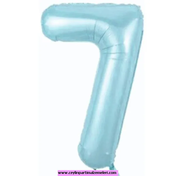 7 Rakam Açık Mavi Folyo Balon